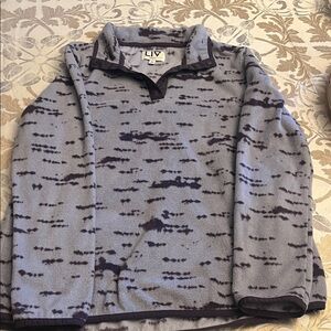 Women's Gray Patterned Zip-Up Top